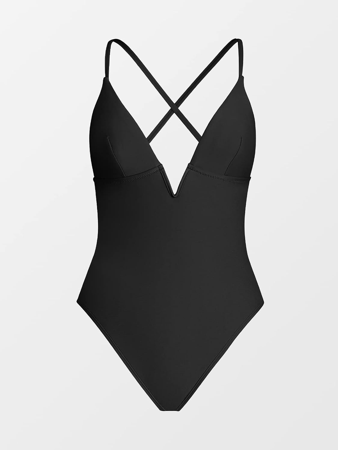 image:imageCUPSHE Women Swimsuit One Piece Bathing Suit Deep V Neck Crisscross Back Adjustable StrapBlack
