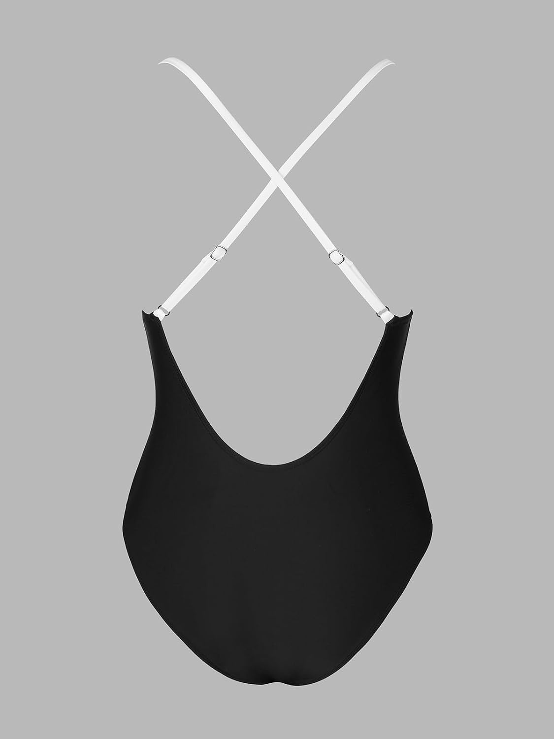 image:imageCUPSHE Women Swimsuit One Piece Bathing Suit Deep V Neck Crisscross Back Adjustable StrapBlackWhite