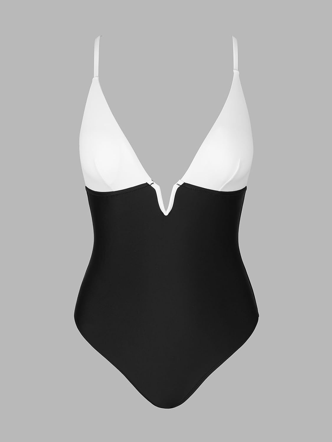 image:imageCUPSHE Women Swimsuit One Piece Bathing Suit Deep V Neck Crisscross Back Adjustable StrapBlackWhite