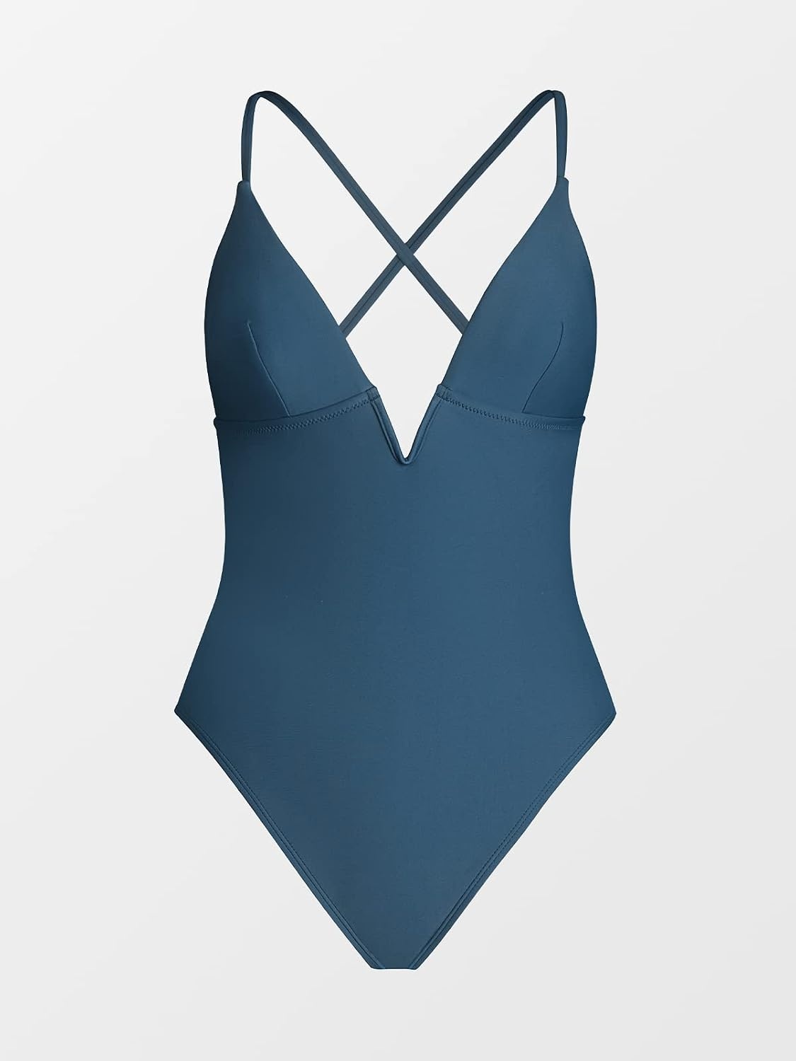 image:imageCUPSHE Women Swimsuit One Piece Bathing Suit Deep V Neck Crisscross Back Adjustable StrapBlue