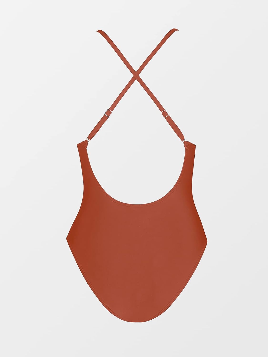 image:imageCUPSHE Women Swimsuit One Piece Bathing Suit Deep V Neck Crisscross Back Adjustable StrapBrick Red