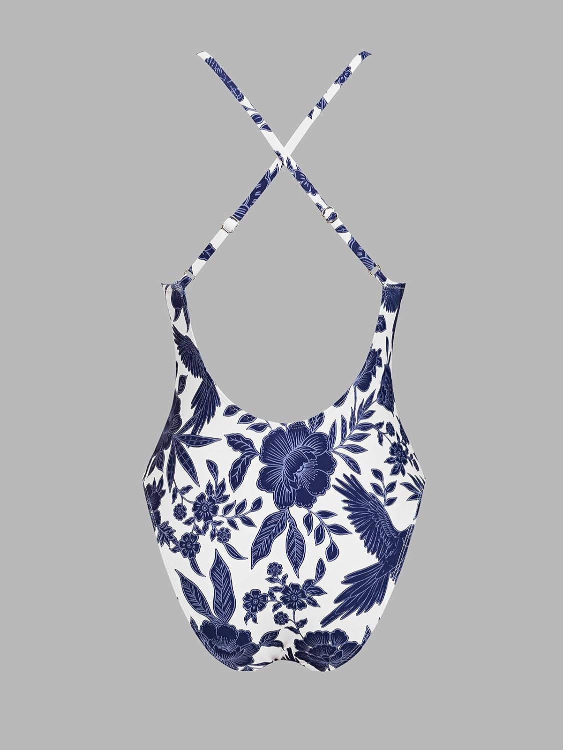 image:imageCUPSHE Women Swimsuit One Piece Bathing Suit Deep V Neck Crisscross Back Adjustable StrapNavy Floral