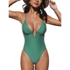 image:imageCUPSHE Women Swimsuit One Piece Bathing Suit Deep V Neck Crisscross Back Adjustable StrapGreen
